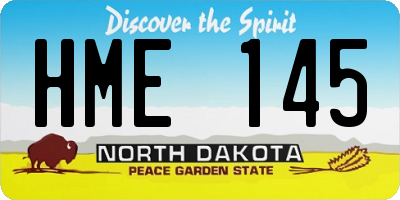 ND license plate HME145