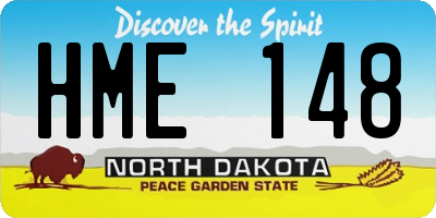 ND license plate HME148