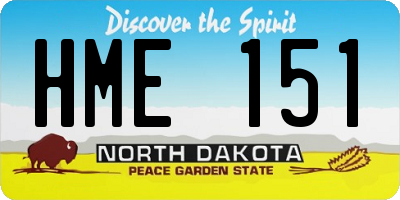 ND license plate HME151