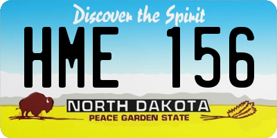 ND license plate HME156