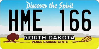 ND license plate HME166