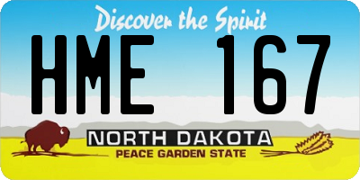 ND license plate HME167