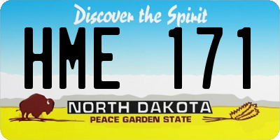 ND license plate HME171