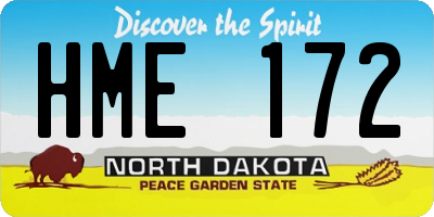 ND license plate HME172