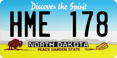 ND license plate HME178
