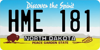 ND license plate HME181