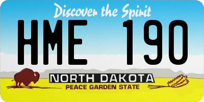 ND license plate HME190