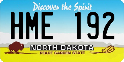 ND license plate HME192