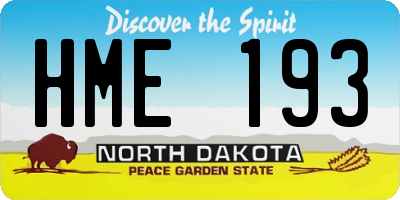 ND license plate HME193