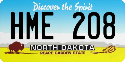 ND license plate HME208