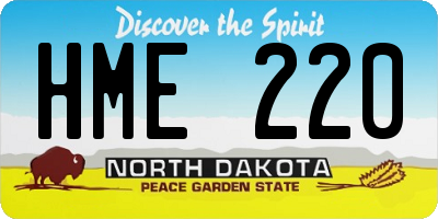 ND license plate HME220