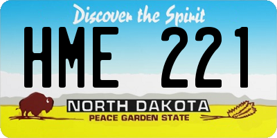 ND license plate HME221