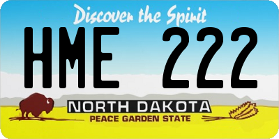 ND license plate HME222