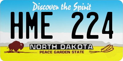 ND license plate HME224