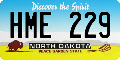 ND license plate HME229