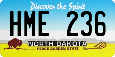 ND license plate HME236