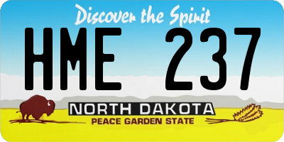 ND license plate HME237