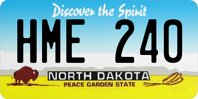 ND license plate HME240