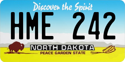 ND license plate HME242
