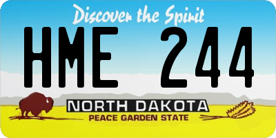 ND license plate HME244