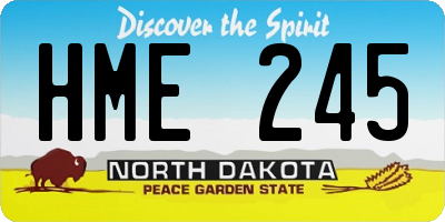 ND license plate HME245