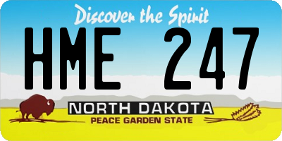 ND license plate HME247