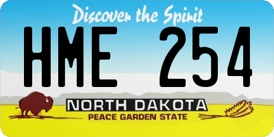 ND license plate HME254
