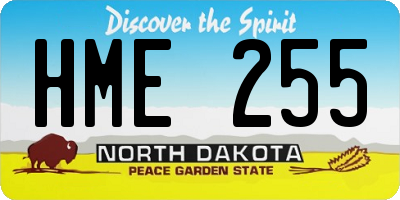 ND license plate HME255