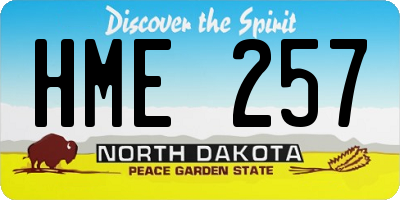 ND license plate HME257