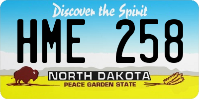 ND license plate HME258