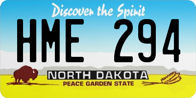 ND license plate HME294