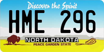 ND license plate HME296