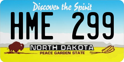 ND license plate HME299
