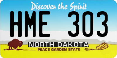 ND license plate HME303