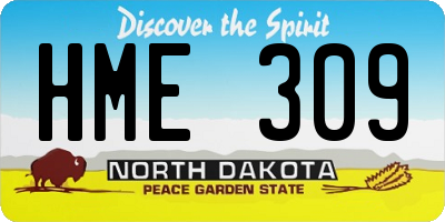 ND license plate HME309