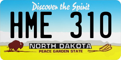 ND license plate HME310