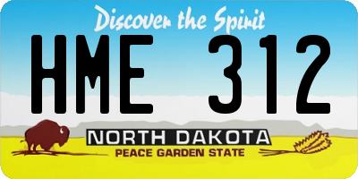 ND license plate HME312