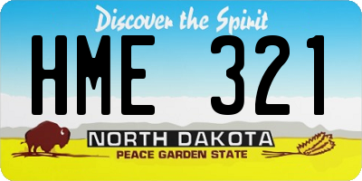 ND license plate HME321