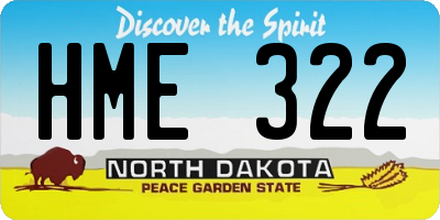 ND license plate HME322