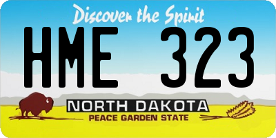 ND license plate HME323