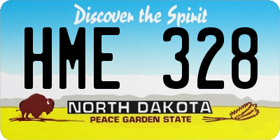 ND license plate HME328