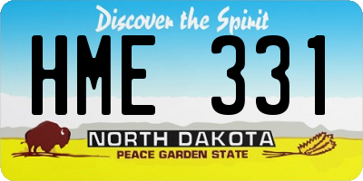 ND license plate HME331