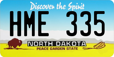 ND license plate HME335