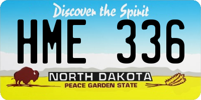 ND license plate HME336