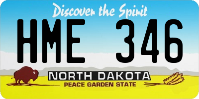 ND license plate HME346