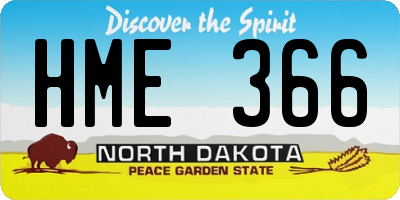 ND license plate HME366