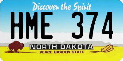 ND license plate HME374