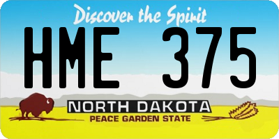 ND license plate HME375