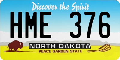 ND license plate HME376