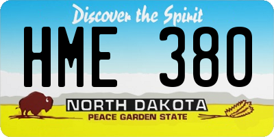 ND license plate HME380